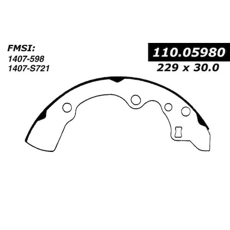 Centric Parts Centric Brake Shoes, 111.05980 111.05980